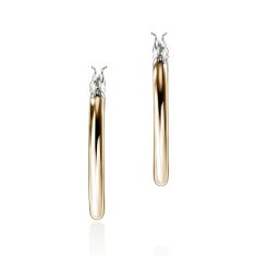 John Hardy Essential 22mm Two-Tone Sterling Silver and Yellow Gold Hoop Earrings 1