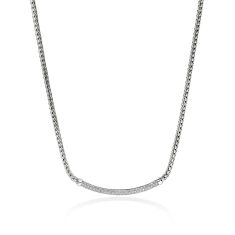 John Hardy Essential 3/4ctw Diamond Bar Sterling Silver Necklace 1