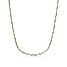 John Hardy Essential 3/4ctw Diamond Bar Yellow Gold Necklace 1
