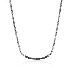 John Hardy Essential Black Sapphire Bar Sterling Silver Necklace 1