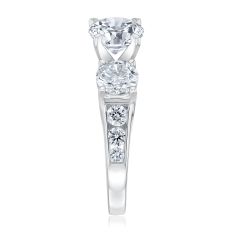 3 1/4ctw Round Lab Grown Diamond Three-Stone 14k White Gold Engagement Ring