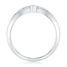 1/4ctw Diamond Curved 14k White Gold Wedding Band - Embrace Collection