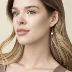 Downton Abbey 2ctw Round Lab Grown Diamond Yellow Gold Drop Earrings - Lady Edith