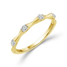 1/6ctw Diamond Accent 10k Yellow Gold Stackable Ring 1