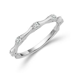 1/6ctw Diamond Accent 10k White Gold Stackable Ring 1