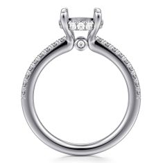 Gabriel & Co. Broderick 1/3ctw Diamond Round Hidden Halo 14k White Gold Engagement Ring Setting