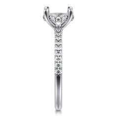 Gabriel & Co. Broderick 1/3ctw Diamond Round Hidden Halo 14k White Gold Engagement Ring Setting