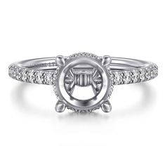 Gabriel & Co. Broderick 1/3ctw Diamond Round Hidden Halo 14k White Gold Engagement Ring Setting