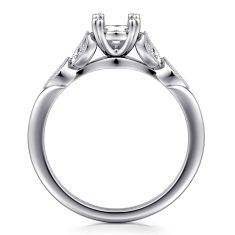 Gabriel & Co. Celia 1/15ctw Diamond Victorian 14k White Gold Engagement Ring Setting