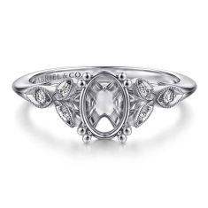 Gabriel & Co. Celia 1/15ctw Diamond Victorian 14k White Gold Engagement Ring Setting
