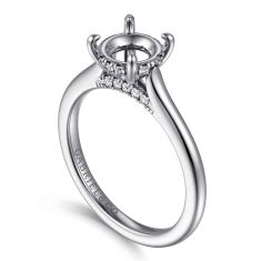 Gabriel & Co. Ericka 1/10ctw Diamond Round 14k White Gold Engagement Ring Setting