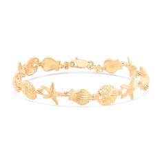 10k Yellow Gold Sea Life Link Bracelet 1