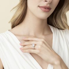 4 1/10ctw ECONIC Star Round Lab Grown Diamond White Gold Engagement Ring