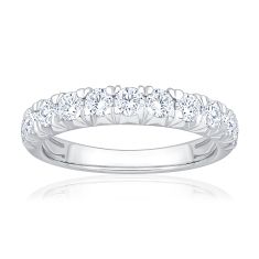 1ctw Round Diamond 14k White Gold Wedding Band
