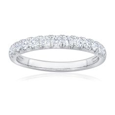 1/2ctw Round Diamond 14k White Gold Wedding Band