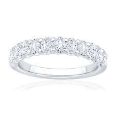 1ctw Oval Diamond 14k White Gold Wedding Band