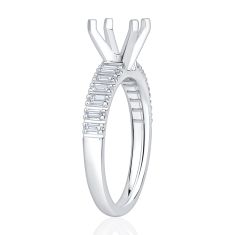 1/4ctw Baguette Diamond 14k White Gold Engagement Ring Setting