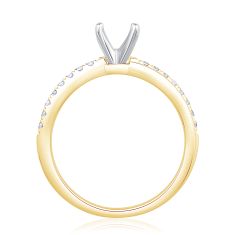 1/5ctw Diamond Asymmetric Accents 14k Yellow Gold Engagement Ring Setting