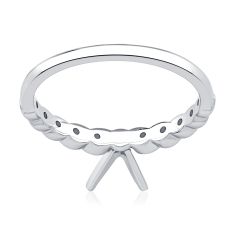 1/5ctw Diamond Scalloped Edge 14k White Gold Engagement Ring Setting