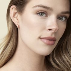 Two-Tone 10k Yellow and White Gold Crossover Hoop Earrings