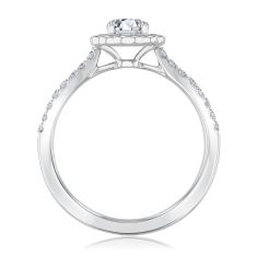 7/8ctw Round Diamond 14k White Gold Floral Engagement Ring