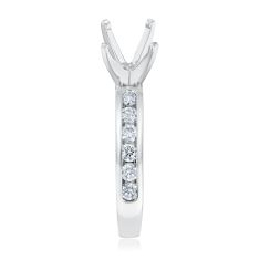 1/2ctw Diamond Channel-Set 14k White Gold Engagement Ring Setting
