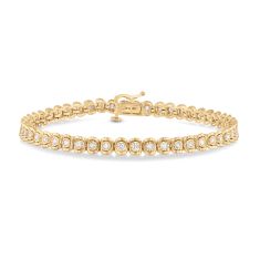 1ctw Diamond 10k Yellow Gold Tennis Bracelet 1