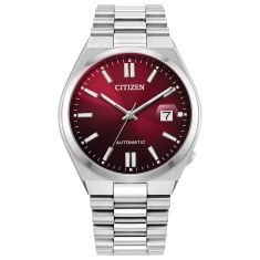 Citizen Tsuyosa Automatic Burgundy Dial Stainless Steel Bracelet Watch 40mm - NJ0150-56W