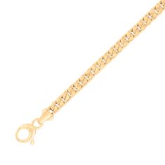 14k Yellow Gold 4.2mm Fancy Curb Link Chain Bracelet