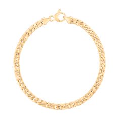 14k Yellow Gold 4.2mm Fancy Curb Link Chain Bracelet 1