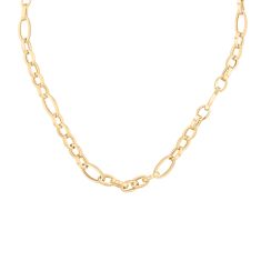 14k Yellow Gold 7.25mm Fancy Oval Link Chain Necklace 1