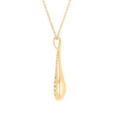 14k Yellow Gold Polished Teardrop Pendant Necklace