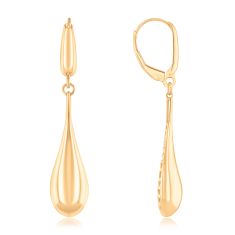 14k Yellow Gold Polished Teardrop Leverback Earrings 1