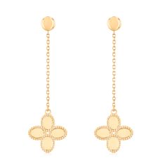 image of 14k Yellow Gold Flower Drop Earrings with sku:20516654