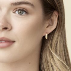 10k Yellow Gold Oval Huggie Hoop Earrings