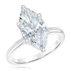 4ct Marquise Lab Grown Diamond Solitaire 14k White Gold Engagement Ring