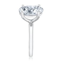 4ct Oval Lab Grown Diamond Solitaire 14k White Gold Engagement Ring