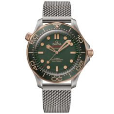 OMEGA Seamaster Diver 300M Master Chronometer Green Dial Titanium Mesh Bracelet Watch 42mm - O21090422010001 1