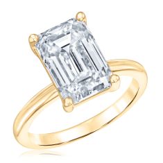 5ct Emerald Lab Grown Diamond Solitaire 14k Yellow Gold Engagement Ring 1