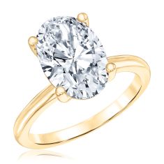image of 4ct Oval Lab Grown Diamond Solitaire 14k Yellow Gold Engagement Ring with sku:20526240