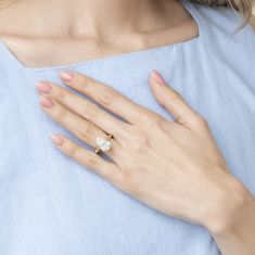 4ct Pear Lab Grown Diamond Solitaire 14k Yellow Gold Engagement Ring