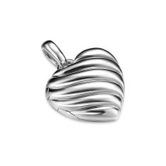 David Yurman Sculpted Cable Heart Locket in Sterling Silver, 23mm 1
