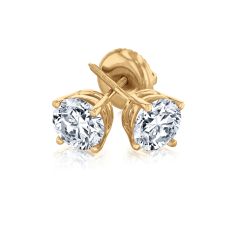 1 1/2ctw Round Diamond Solitaire 14k Yellow Gold Stud Earrings