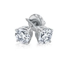 1 1/2ctw Round Diamond Solitaire 14k White Gold Stud Earrings