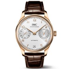 IWC Portugieser Automatic 42 Silver-Tone Dial Brown Leather Strap Watch 42mm - IW501706