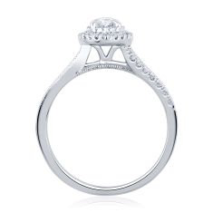 5/8ctw Marquise Diamond 14k White Gold Double Halo Engagement Ring - Couture Collection