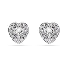 Swarovski Crystal X Ariana Grande Heart-Shaped Crystal Rhodium-Plated Stud Earrings 1
