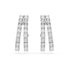 Swarovski Crystal Matrix Cubic Zirconia Rhodium-Plated Ear Cuffs