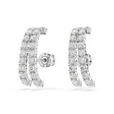 Swarovski Crystal Matrix Cubic Zirconia Rhodium-Plated Ear Cuffs