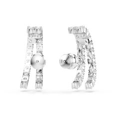 Swarovski Crystal Matrix Cubic Zirconia Rhodium-Plated Ear Cuffs